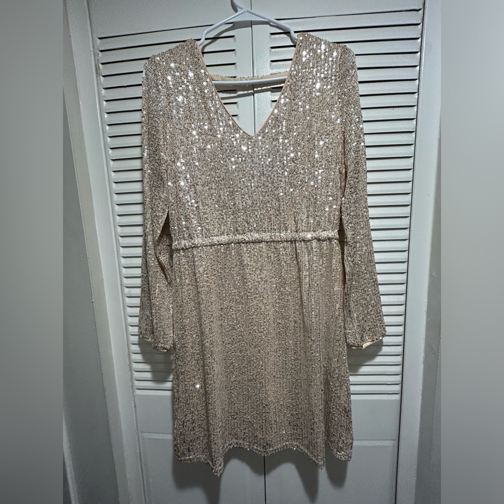 Maurices Shimmering Sequin Mini Dress (Blush - size medium) **NEW WITH TAGS